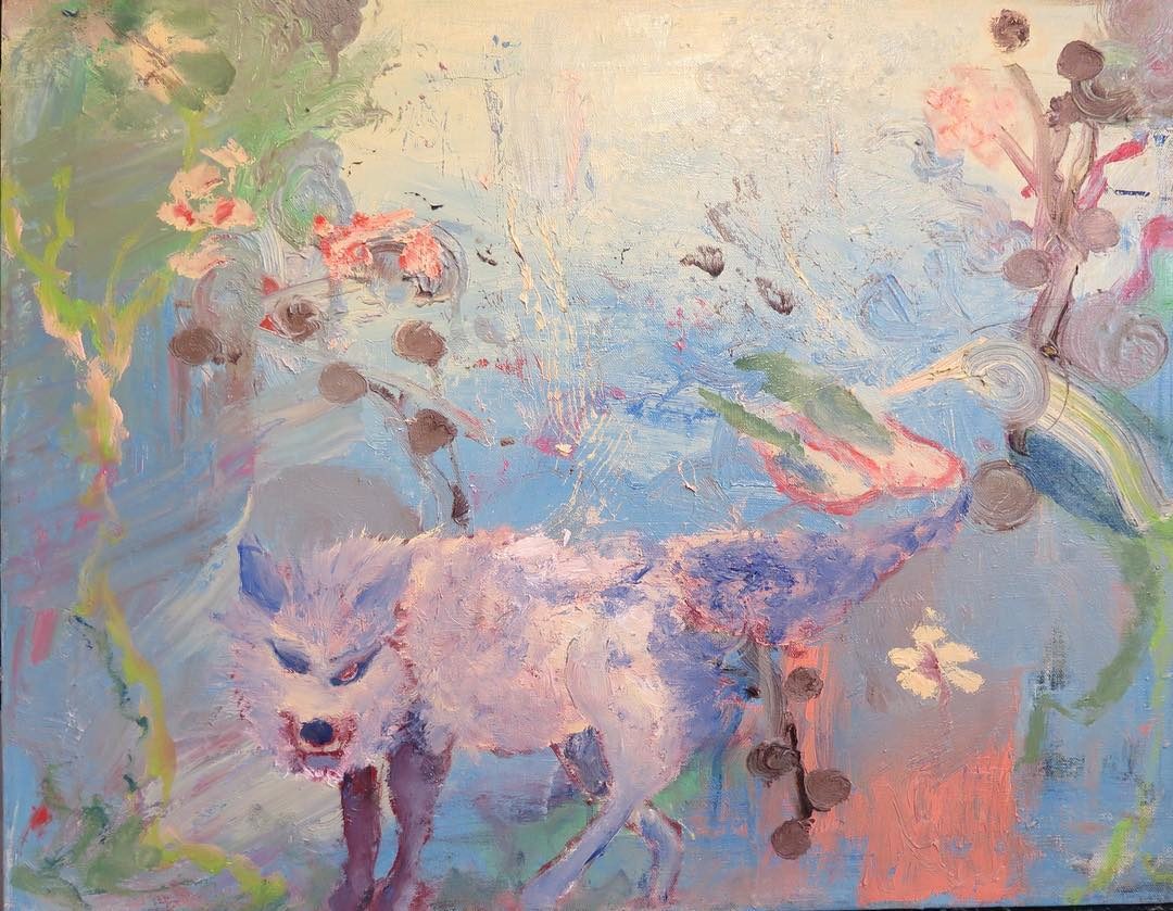 Blue Fox, Oil on Canvas